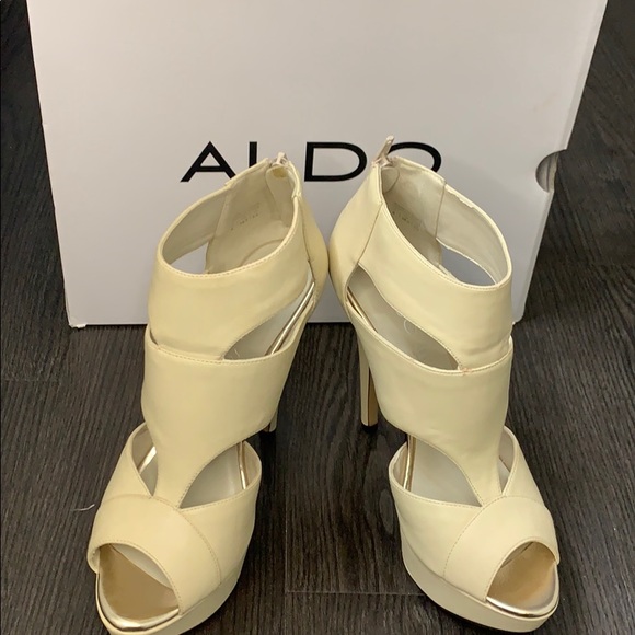 💙Aldo Gamagna Cream Peep Toe Heel💙 - Picture 1 of 9